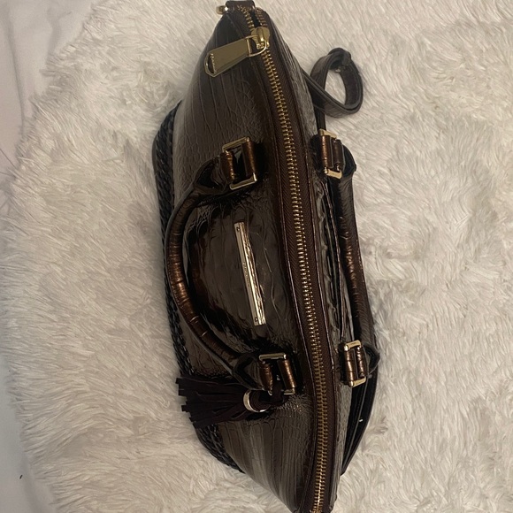 Brahmin Metallic Brown Duxbury Crocodile Satchel - Picture 10 of 11